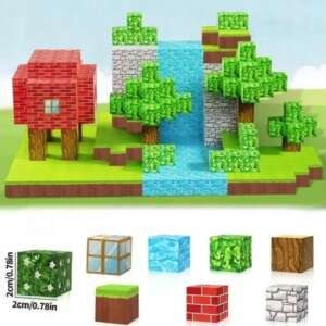 imgi 16 MAGNETIC BLOCKS MINECRAFT LARGE CONSTRUCTION SET 100 ELEMENTS EAN GTIN 0885658986339