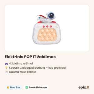 Elektrinis POP IT žaidimas – savybės
