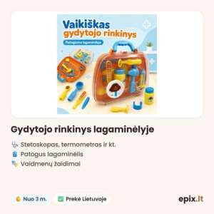 Gydytojo rinkinys lagaminėlyje – savybės