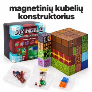Minecraft tipo magnetiniai kubeliai 84 vnt.