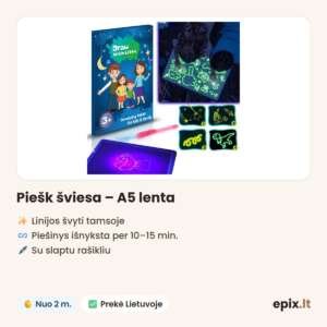Piešk šviesa – A5 lenta – savybės