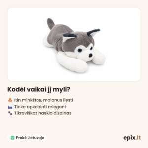 Plīša kucēns haskijs – privalumai
