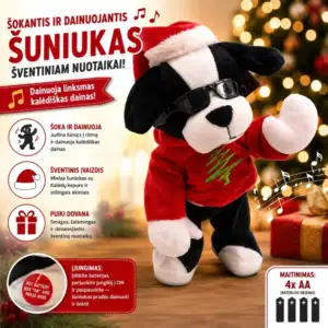 Kalėdinis šokantis ir dainuojantis šuniukas