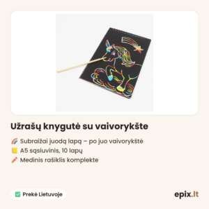 Užrašų knygutė su vaivorykšte – savybės