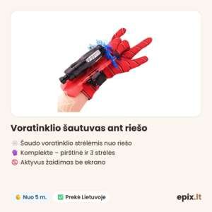 Voratinklio šautuvas ant riešo – savybės